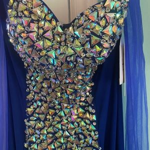 Royal blue prom dress never worn tags still on